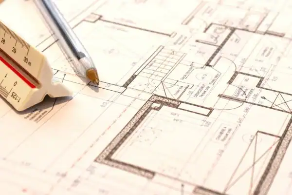 Image of architect Emsworth drawings